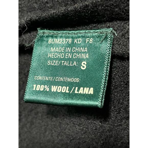 Harve Benard Womens Small Button Up Knee Length 100% Wool Winter Coat Black - Picture 7 of 10